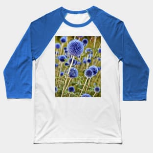 Blue Wild Thistles Baseball T-Shirt